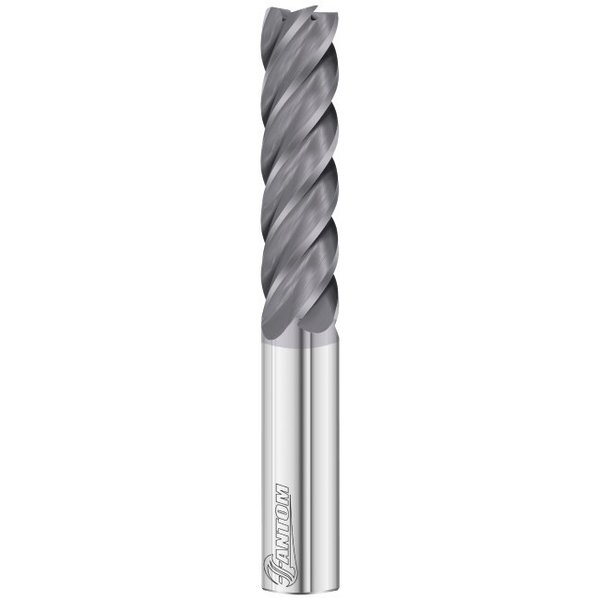 Fullerton Tool 5-Flute - Variable Helix - 3410 Fantom HP End Mills, FC18, RH Spiral, Square, Extra-Long, 1/2 34733